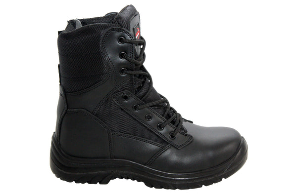 ARMA Mens Black Leather Lace Up Military S3 Steel Toe Cap Safety Boots