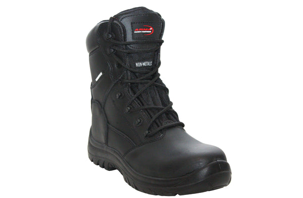 ARMA Mens Black Leather Non-Metallic S3 Composite Toe Cap Safety Boots
