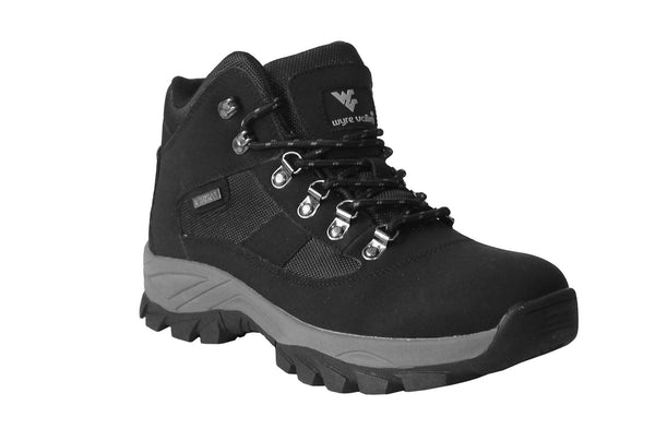 Wyre Valley Mens Black Nubuck Waterproof Leather Breathable Lace Up Memory Foam Hiking Boots