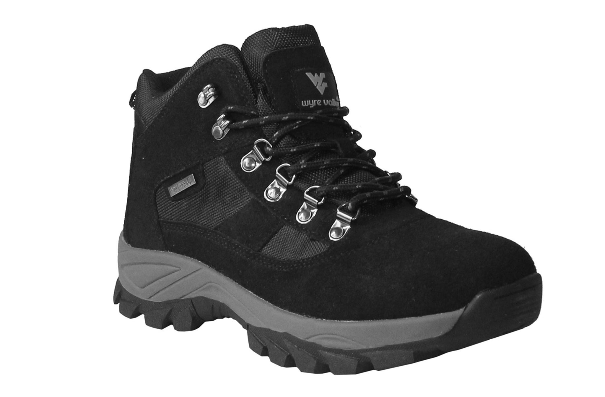 Wyre Valley Mens Black Suede Waterproof Leather Breathable Lace Up Memory Foam Hiking Boots
