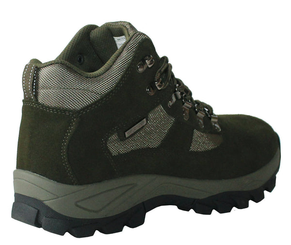 Wyre Valley Mens Khaki Suede Waterproof Leather Breathable Lace Up Memory Foam Hiking Boots