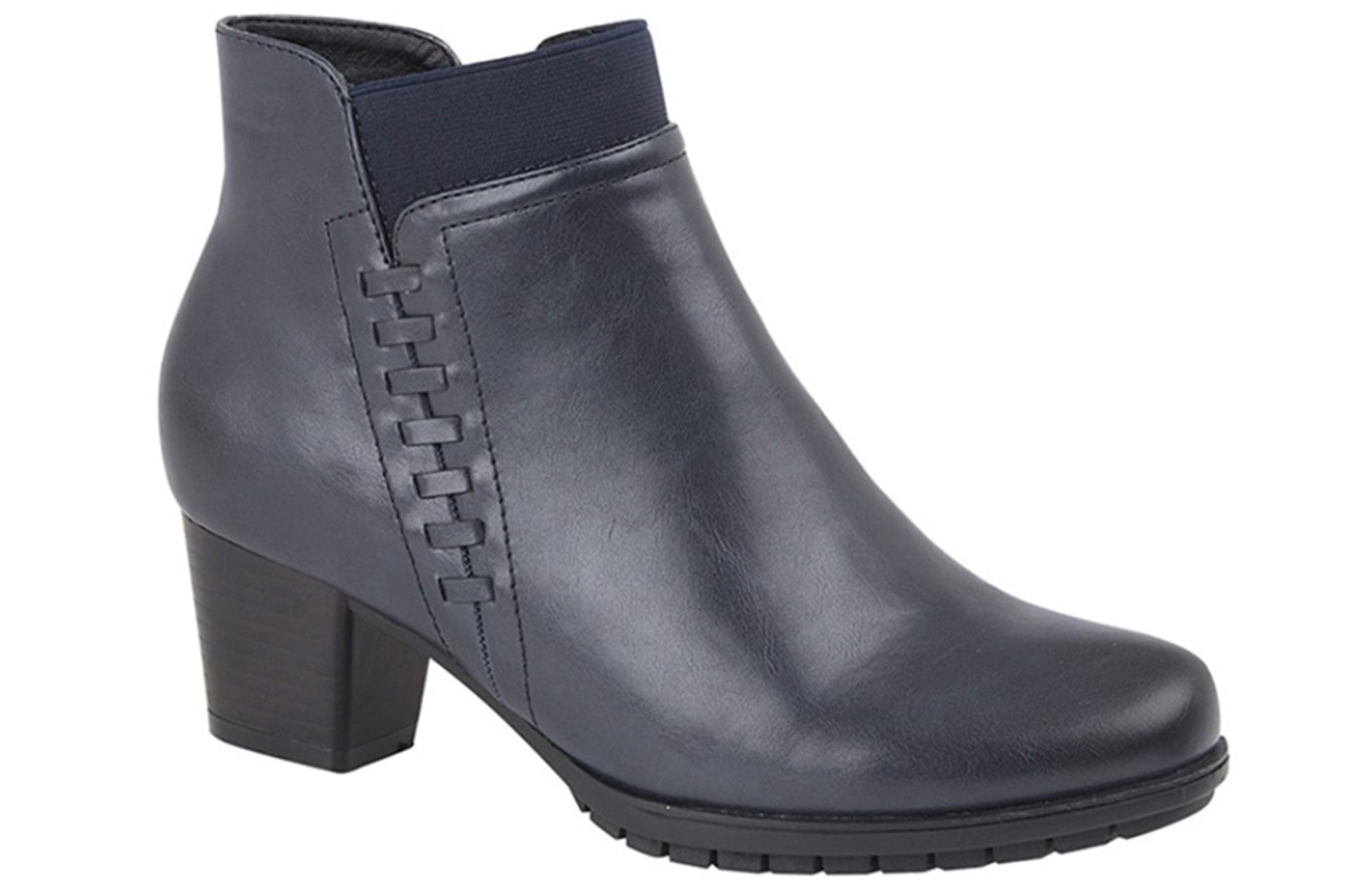 CIPRIATA Womens Navy Zip Up Ankle Boots
