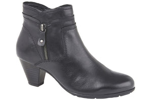 CIPRIATA Womens Black Leather Zip Ankle Boots