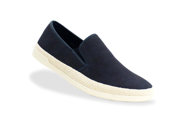 Route 21 Mens Navy Twin Gusset Casual Slip On Pumps