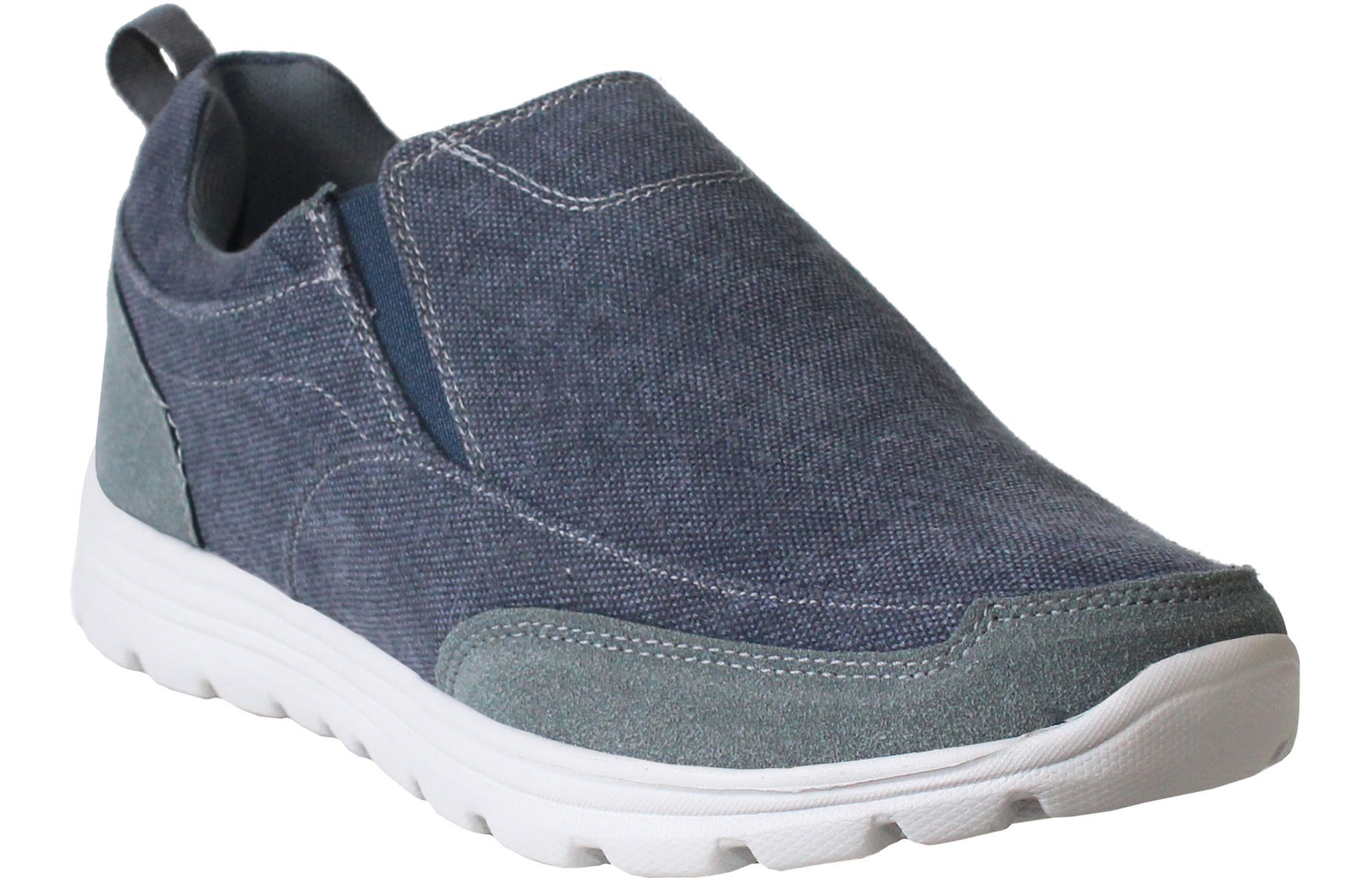 DEK Mens Navy Denim Memory Foam Slip On Go Walk Trainers