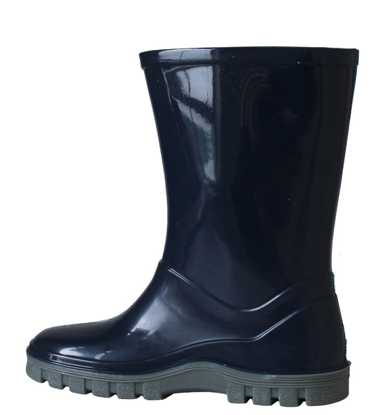 Boys Kids Navy Helicopter Puddle Waterproof Wellington Boots