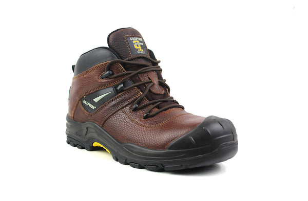 Grafters Mens Brown Leather Composite Safety Boots