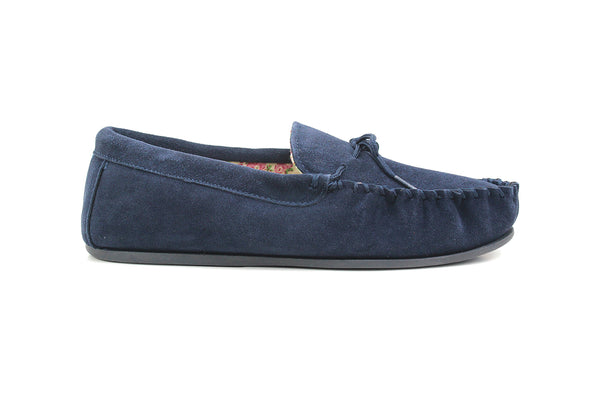 Mokkers Womens Navy Suede Moccasins