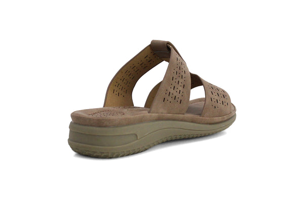 Cushion Walk Womens Beige Slip On Summer Mules Sandals
