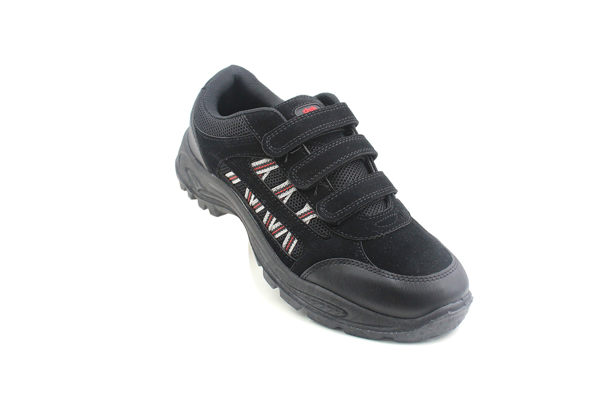 Dek Mens Black Triple Touch Fasten Trek & Trail Hiking Sports Trainers Shoes