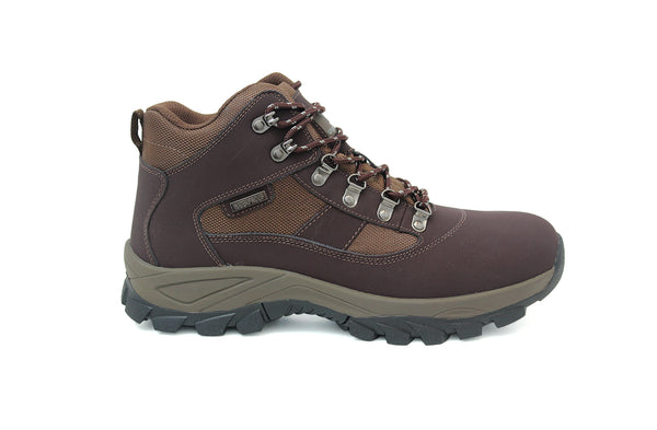 Wyre Valley Mens Brown Waterproof Leather Breathable Lace Up Memory Foam Hiking Boots