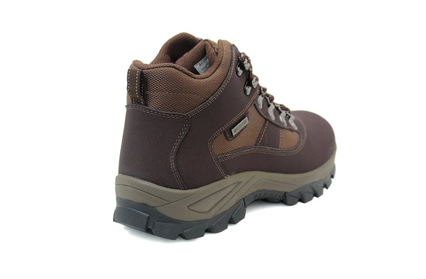 Wyre Valley Mens Brown Waterproof Leather Breathable Lace Up Memory Foam Hiking Boots