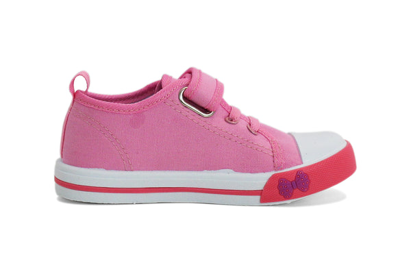 Girls Kids Toddlers Pink Butterfly Touch Fasten Strap Sneaker Trainers