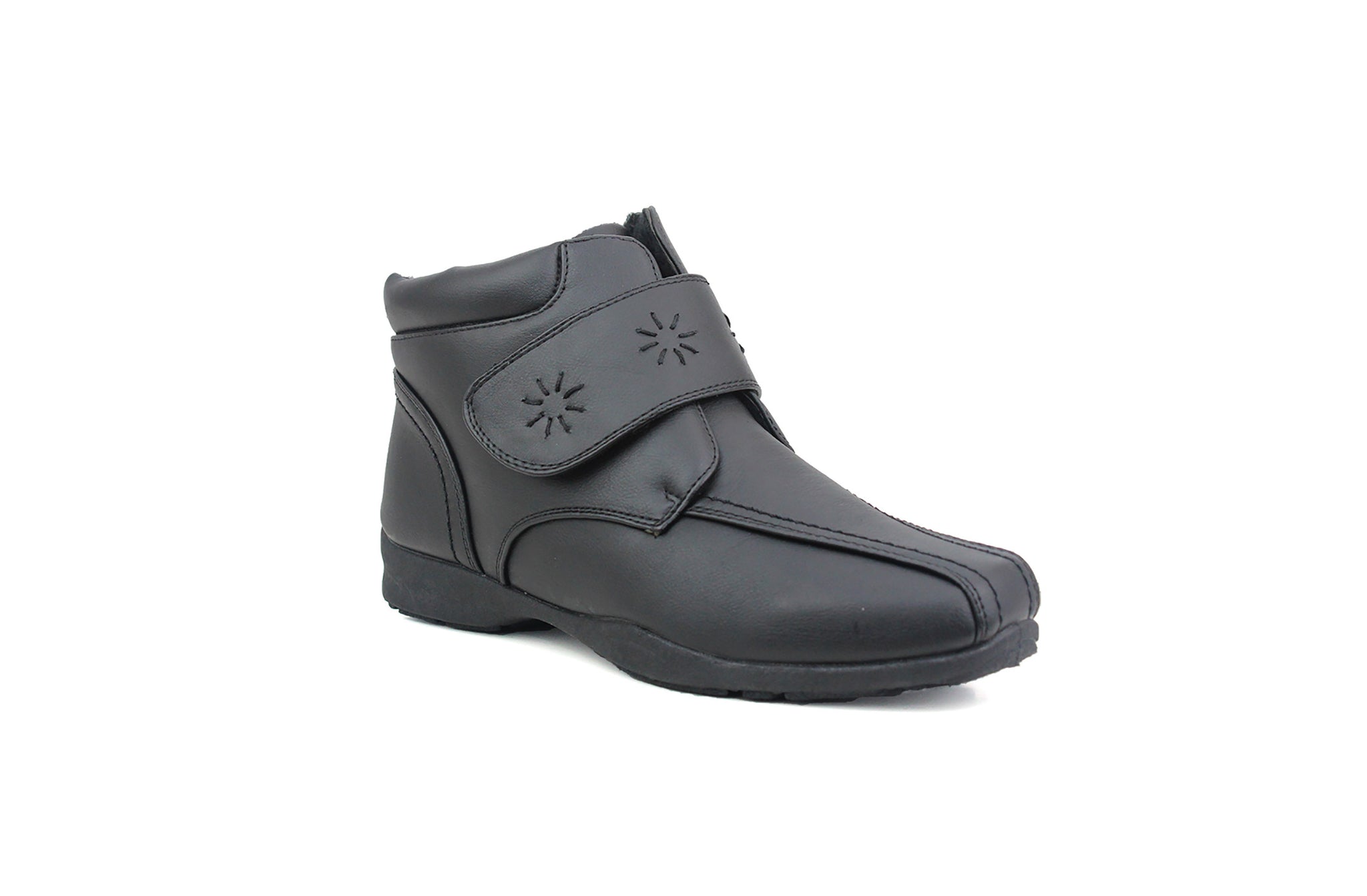 Dr Keller Womens Black Touch Fasten Faux Leather Fur Ankle Boots