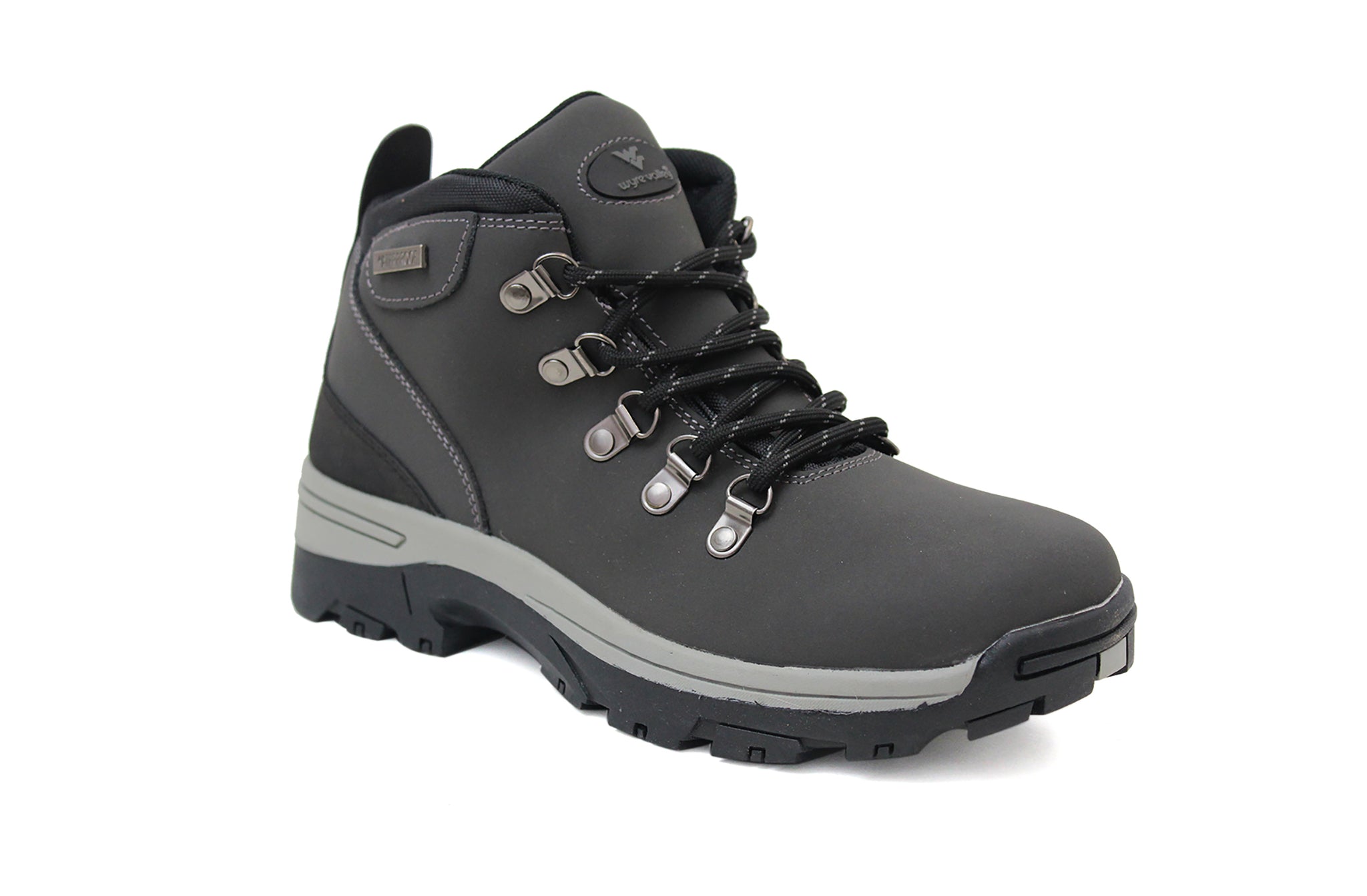 Wyre Valley Womens Grey Waterproof Leather Lace Up Memory Foam Hiking Boots