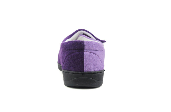 Womens Lilac Purple Memory Foam Warm Lined Hard Sole Slippers