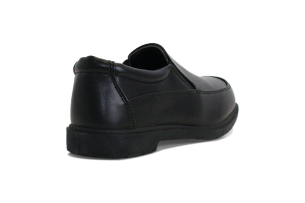 Boys Youth Kids Black Elastic Gusset Slip On School Shoes