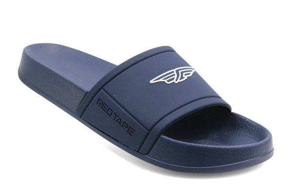 Red Tape Mens All Navy Slip On Pool Sliders Sandals