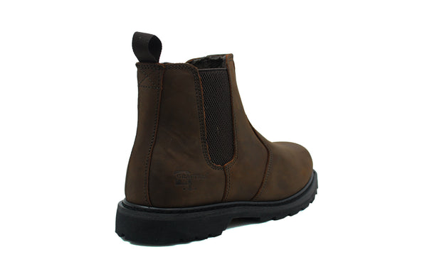 Grafters Mens Brown Leather Steel Toe Cap Safety Dealer Boots