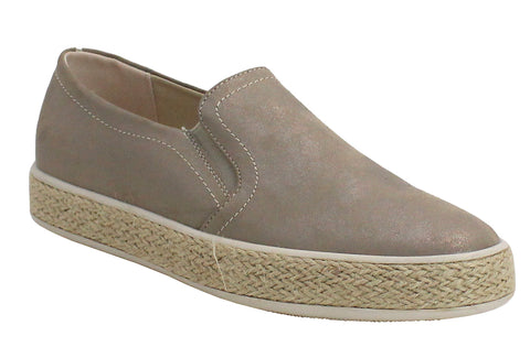 CIPRIATA Womens Pewter Twin Gusset Slip On Flat Pumps