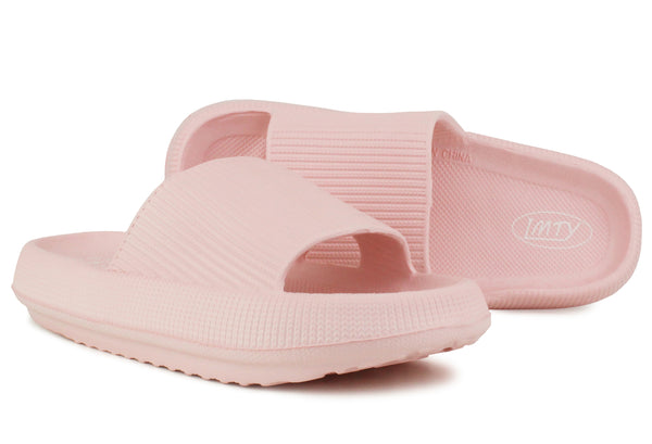 IMTY Womens Chunky Fashion Sliders in Pink