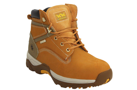 Wood World Honey Mens Suede Leather Waterproof Steel Toe Cap Safety Boots