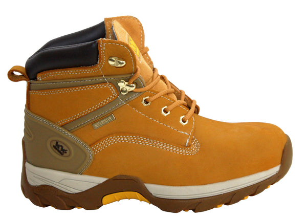 Wood World Honey Mens Suede Leather Waterproof Steel Toe Cap Safety Boots