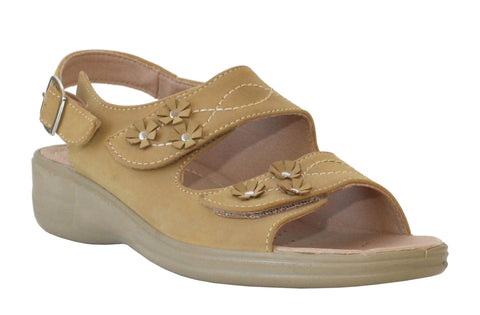 Cushion Walk One Touch Bar Yasmin Ladies Sandal (Size 3) - Beige - 7754921  - TJC