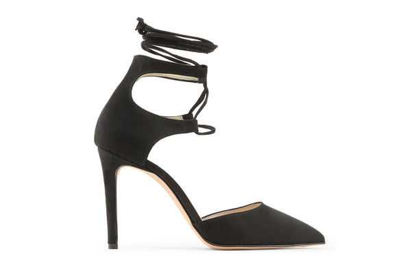 Made In Italia Womens Black Ankle Tie Strappy Stiletto Heels